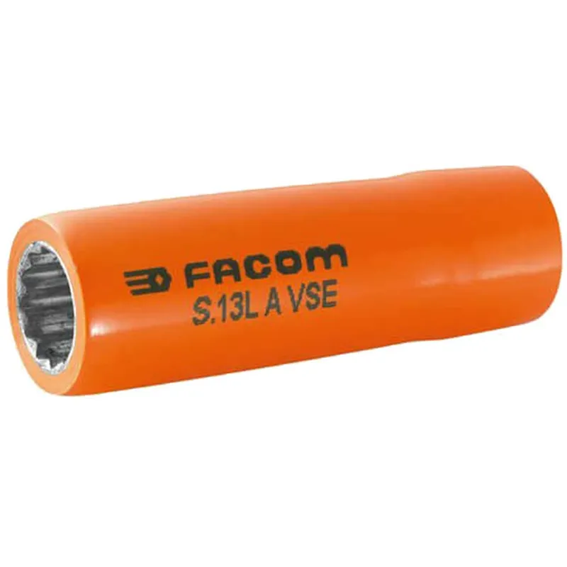 Facom 1/2" Drive 1000v Insulated Bi Hexagon Deep Metric Socket