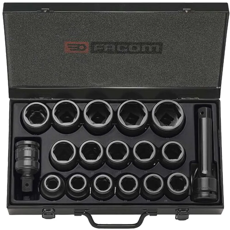 Facom 16 Piece 3/4" Drive Hexagon Impact Socket Set Metric