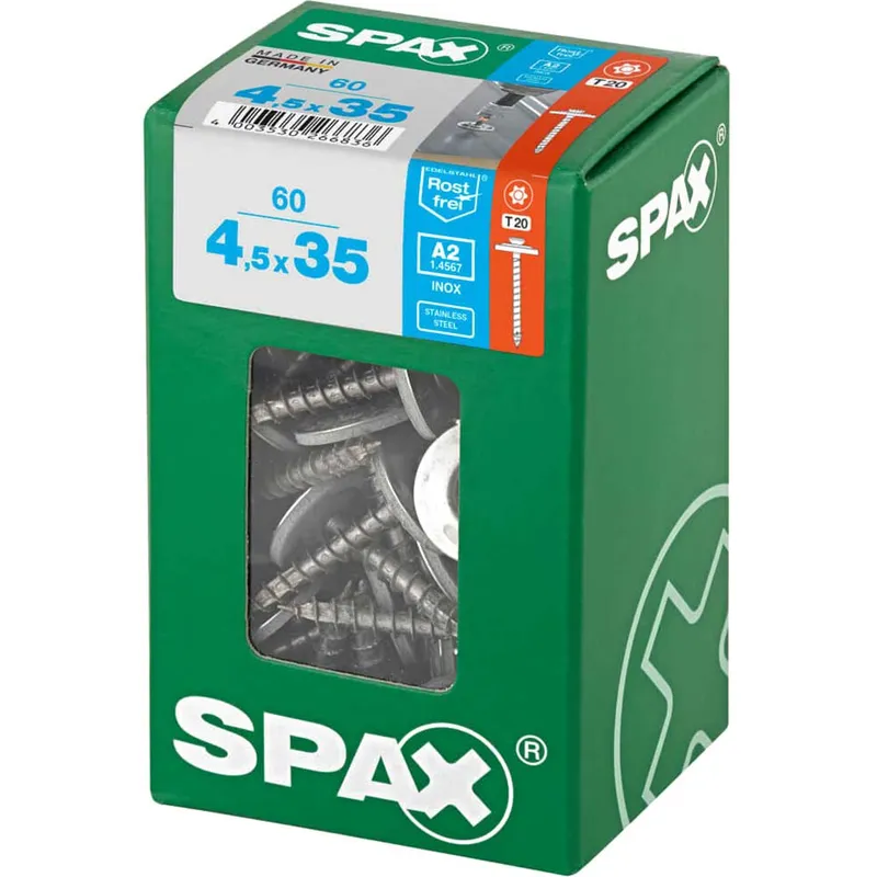 Spax Stainless Steel Raised Countersunk Roof Sheet Sealing Screws