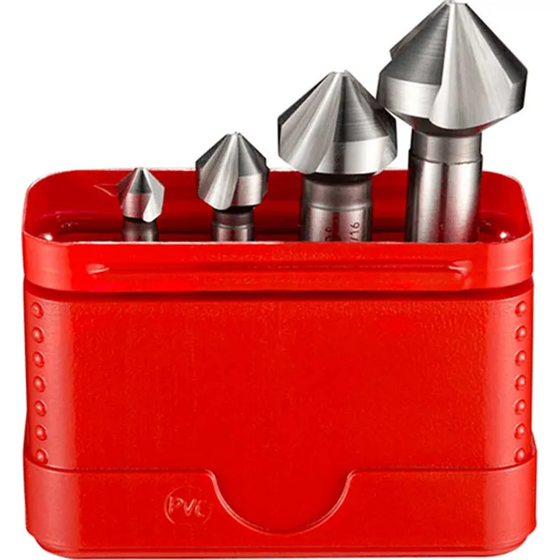 Dormer G2362 4 Piece HSS Straight Shank 90° Countersink Set