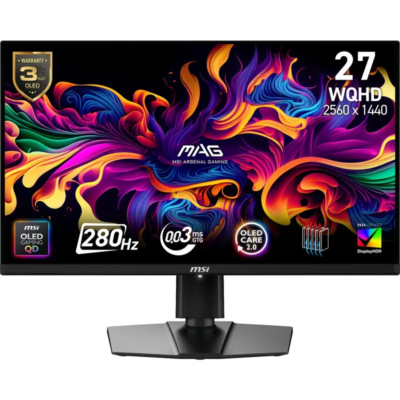 MSI MAG 271QP QD-OLED X28 27" QHD QD-OLED 280Hz 0.03ms Gaming Monitor