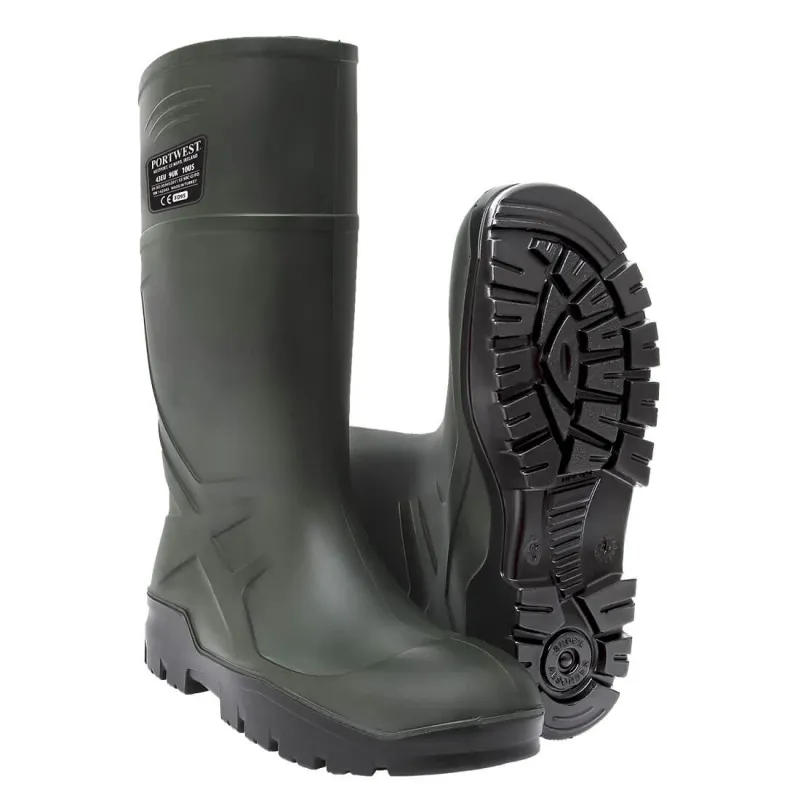 Portwest PU Safety Wellington Boots - Green / UK 7