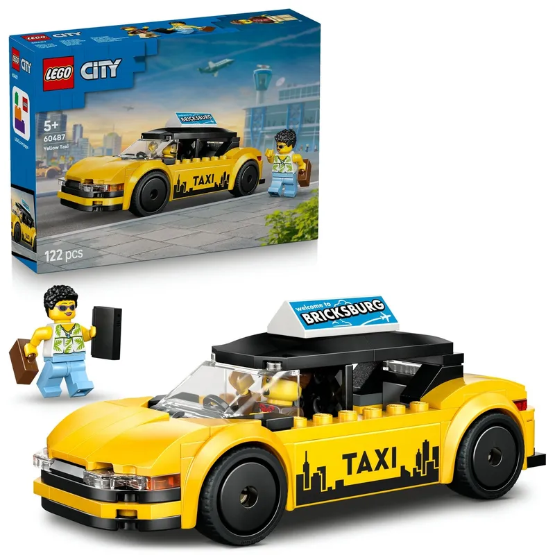 LEGO City Yellow Taxi Toy Model Car Kit 60487