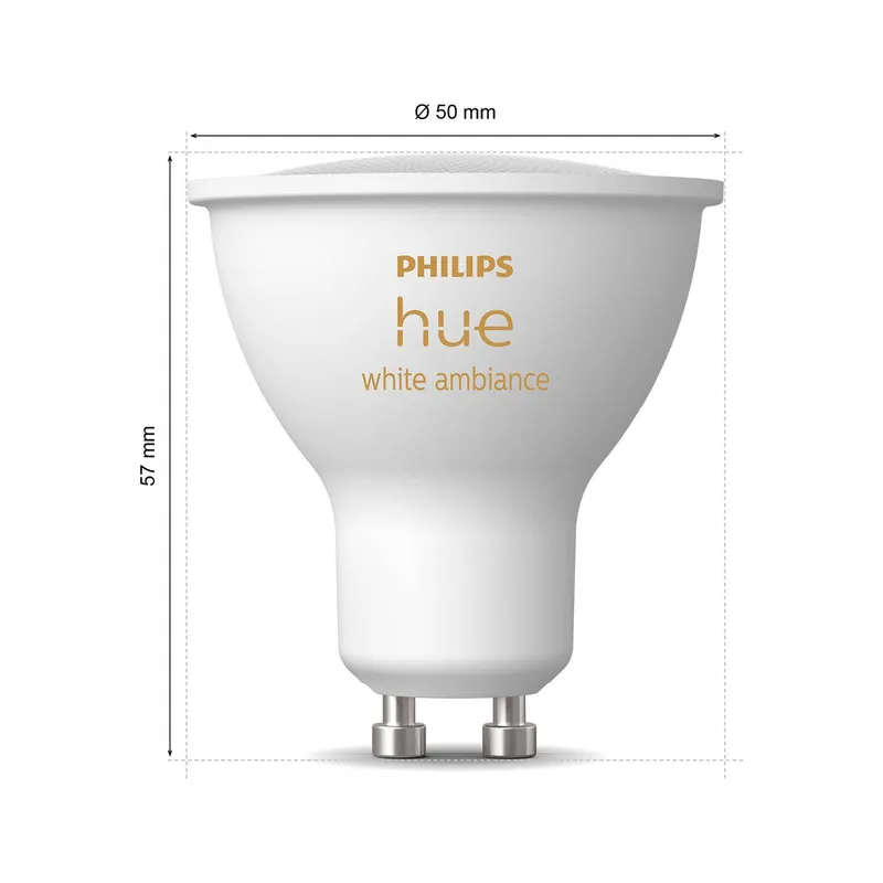 Philips Hue White Ambiance reflector LED bulb GU10 4.2 W, set of 2