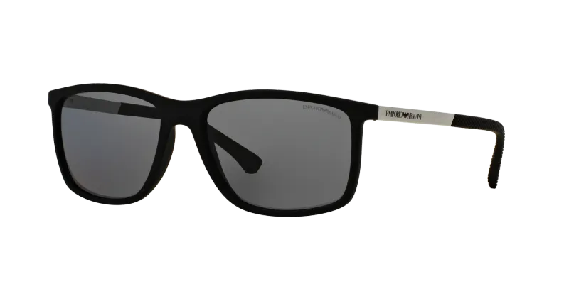 Emporio Armani Man Emporio Armani EA4058 506381 Sunglasses Injected Black Grey Squared Polarized