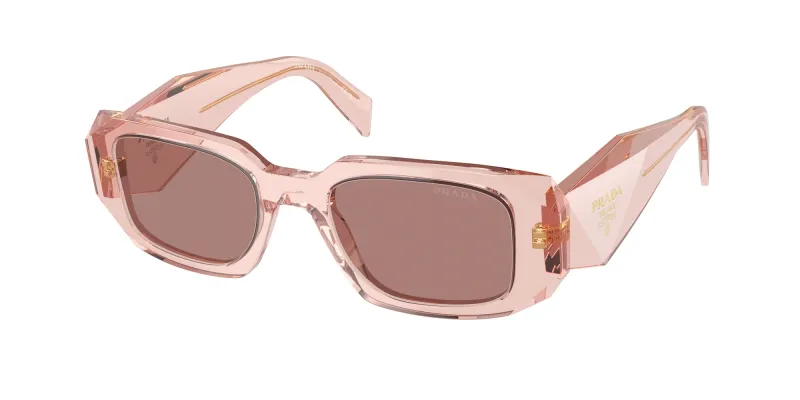 Prada Woman Prada PR 17WS 19Q10D Sunglasses Acetate Pink Brown Squared Normal