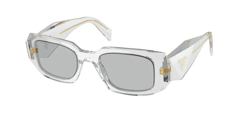 Prada Woman Prada PR 17WS 12R30B Sunglasses Acetate Grey Grey Squared Normal
