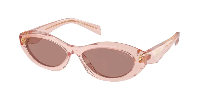 Prada Woman Prada PR 26ZS 19Q10D Sunglasses Acetate Pink Brown Geometric Normal
