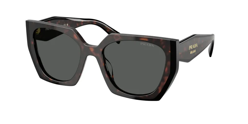 Prada Woman Prada PR 15WS 24B40L Sunglasses Acetate Havana Grey Squared Normal