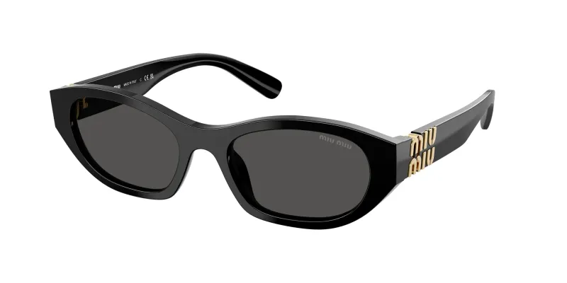 Miu Miu Woman Miu Miu MU A03S 16K08Z Sunglasses Acetate Black Grey Geometric Normal