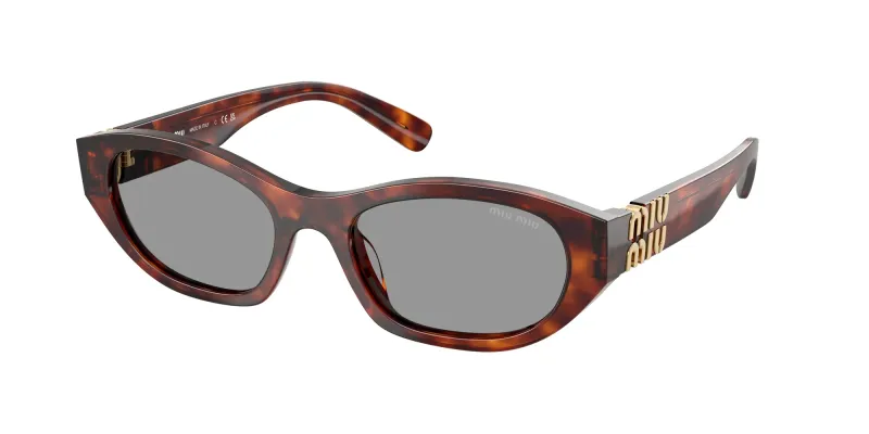 Miu Miu Woman Miu Miu MU A03S 21C40O Sunglasses Acetate Havana Grey Geometric Normal