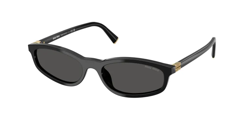 Miu Miu Woman Miu Miu MU A06S 16K08Z Sunglasses Acetate Black Grey Geometric Normal