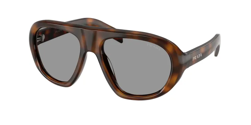 Prada Woman Prada PR C05S 20D50Q Sunglasses Acetate Havana Grey Geometric Normal