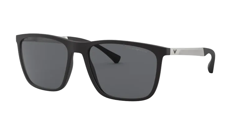 Emporio Armani Man Emporio Armani EA4150 506387 Sunglasses Injected Black Grey Squared Normal