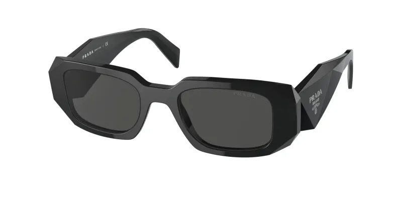 Prada Woman Prada PR 17WS 1AB5S0 Sunglasses Acetate Black Grey Squared Normal