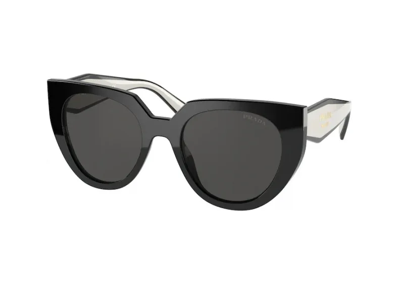 Prada Woman Prada PR 14WS 09Q5S0 Sunglasses Acetate Black Grey Cat Eye Normal
