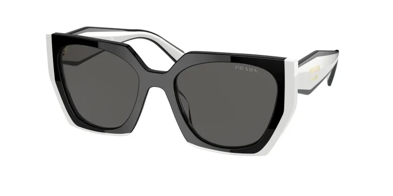 Prada Woman Prada PR 15WS 09Q5S0 Sunglasses Acetate Black Grey Squared Normal