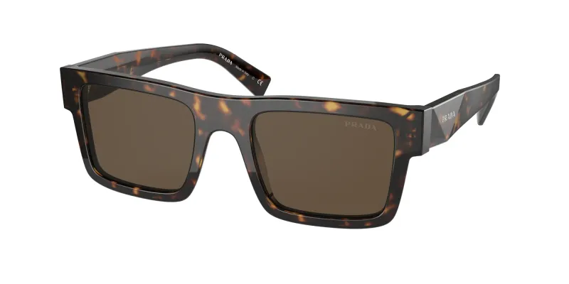 Prada Man Prada PR 19WS 2AU8C1 Sunglasses Acetate Turtle Brown Squared Normal