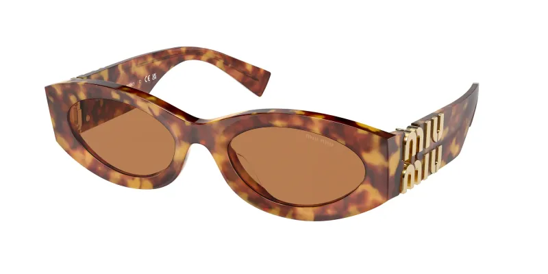 Miu Miu Woman Miu Miu MU 11WS 0MU 11WS 4BW2Z1 Sunglasses Acetate Turtle Brown Round Normal