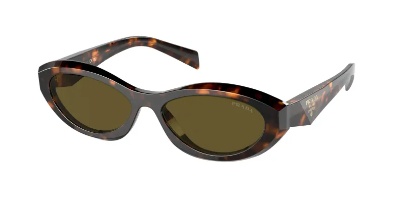 Prada Woman Prada PR 26ZS 14L09Z Sunglasses Acetate Green Brown Geometric Normal