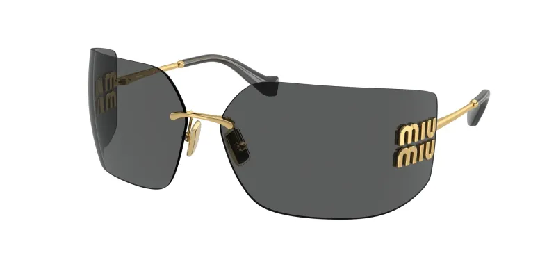 Miu Miu Woman Miu Miu MU 54YS 5AK5S0 Sunglasses Metal Gold Grey Geometric Normal