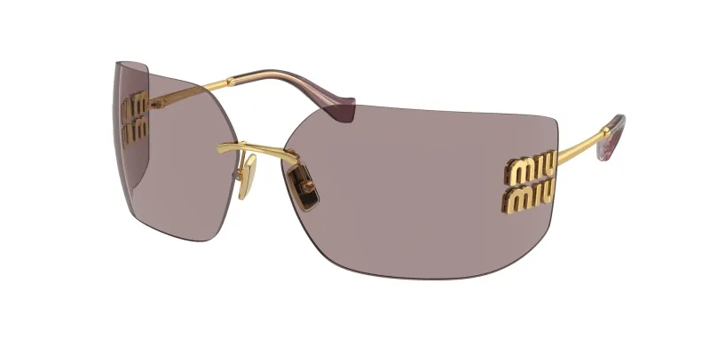 Miu Miu Woman Miu Miu MU 54YS 5AK06I Sunglasses Metal Gold Brown Geometric Normal