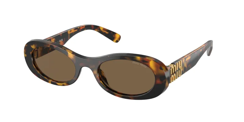 Miu Miu Woman Miu Miu MU 06ZS VAU06B Sunglasses Acetate Turtle Brown Round Normal