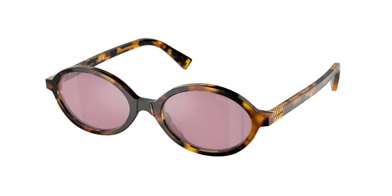 Miu Miu Woman Miu Miu MU 04ZS VAU50D Sunglasses Acetate Turtle Red Round Normal