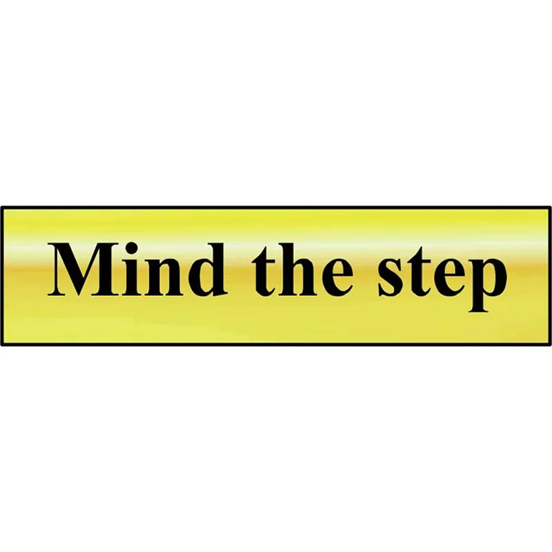 Scan Brass Effect Mind The Step Sign