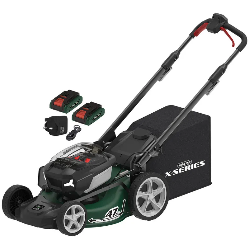 Webb X Series WEV20X2LM47SPB 40v Cordless Brushlesss Self Propelled Rotary Lawnmower 470mm