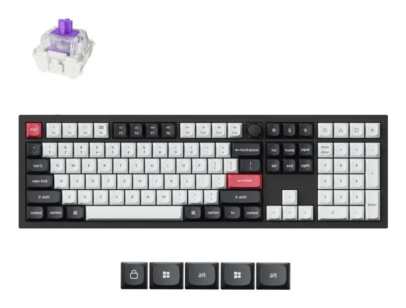 Keychron Q6 HE keyboard Universal USB + RF Wireless + Bluetooth QWERTY UK English Black