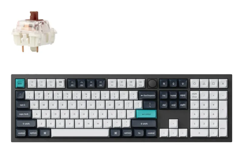 Keychron Q6 Max keyboard Universal USB + RF Wireless + Bluetooth QWERTY UK English Black, White