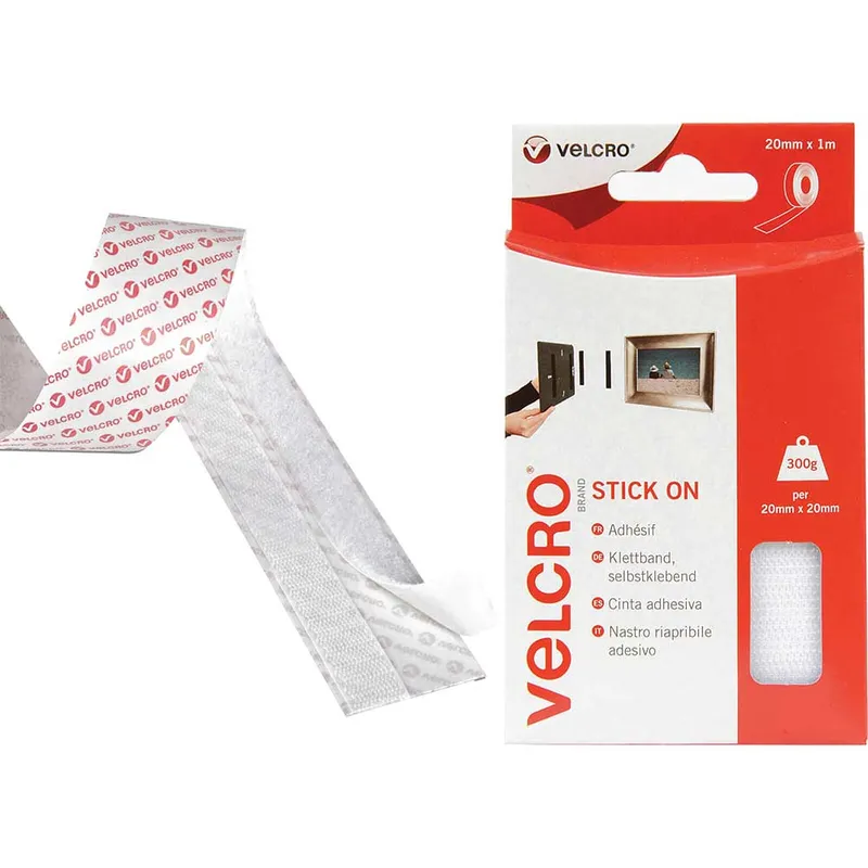 Velcro Stick On Tape White