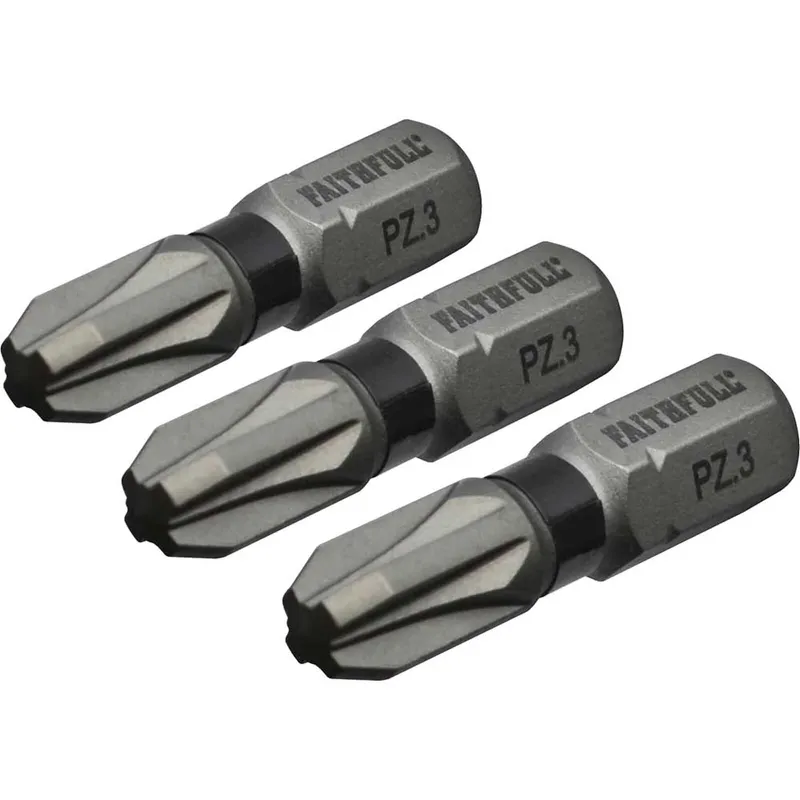 Faithfull Pozidriv Impact Screwdriver Bits