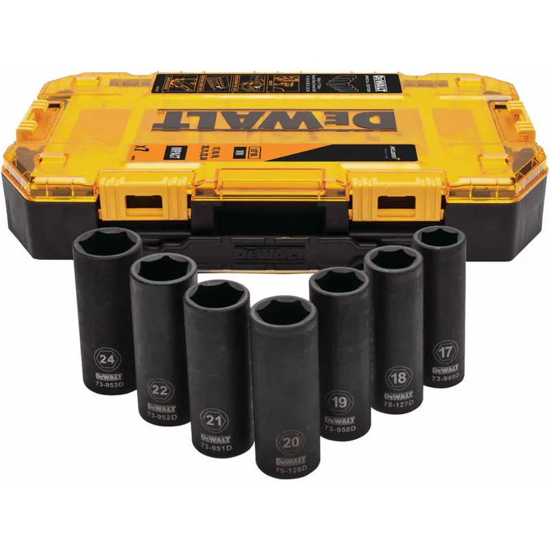 DeWalt 7 Piece McLaren F1 1/2" Drive Deep Impact Socket Set