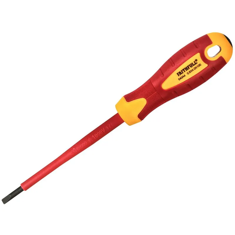 Faithfull VDE Insulated Soft Grip Slotted Screwdriver