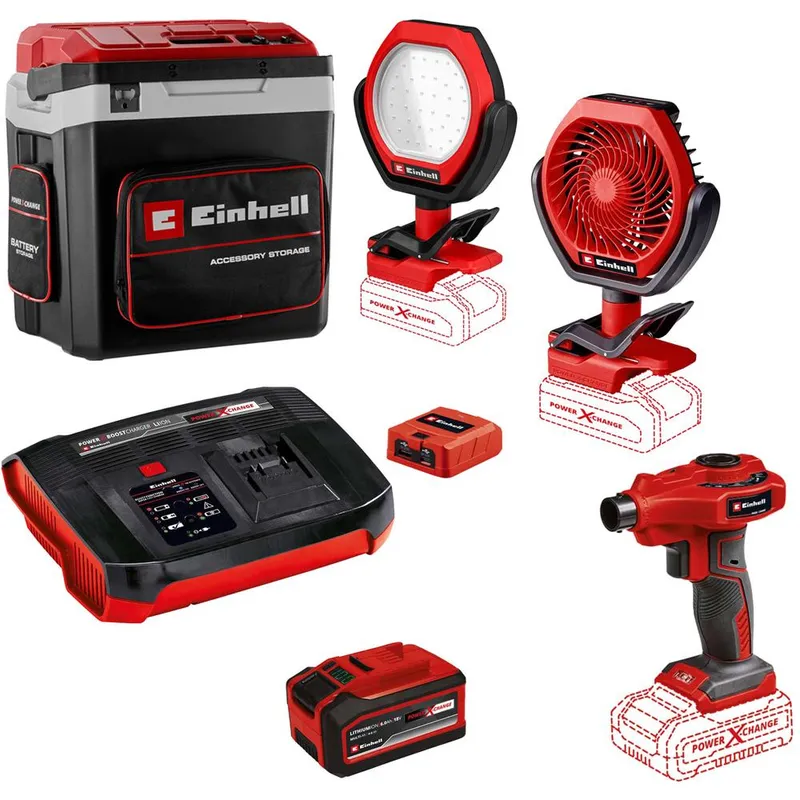 Einhell CAMPER 18v Cordless Cool Box and Warmer with Camping Accessory Kit