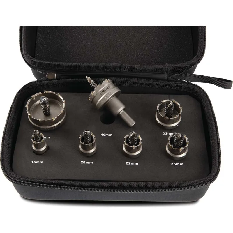 Starrett KSM07001 7 Piece TCT Stainless Steel Hole Saw Set