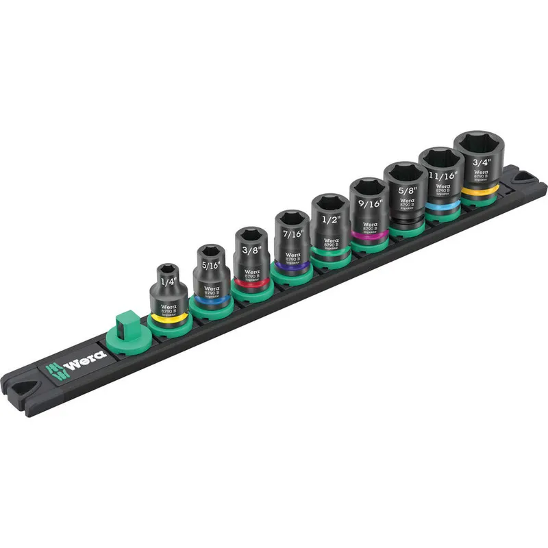 Wera Zyklop 9 Piece 3/8" Drive Hexagon Impaktor Socket Set Imperial