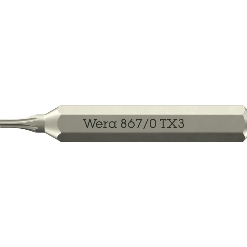 Wera 867/0 4mm Hex Drive Micro Torx Screwdriver Bits