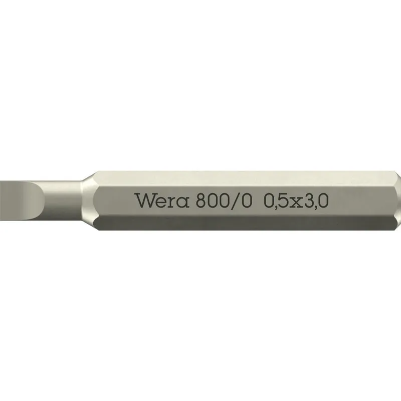 Wera 800/0 4mm Hex Drive Slotted Micro Screwdriver Bits