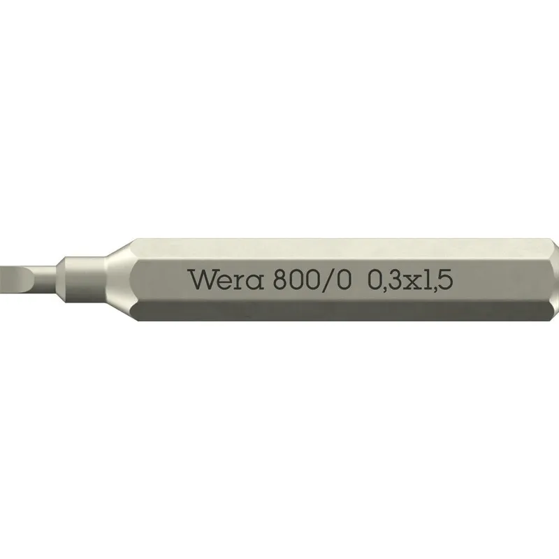 Wera 800/0 4mm Hex Drive Slotted Micro Screwdriver Bits