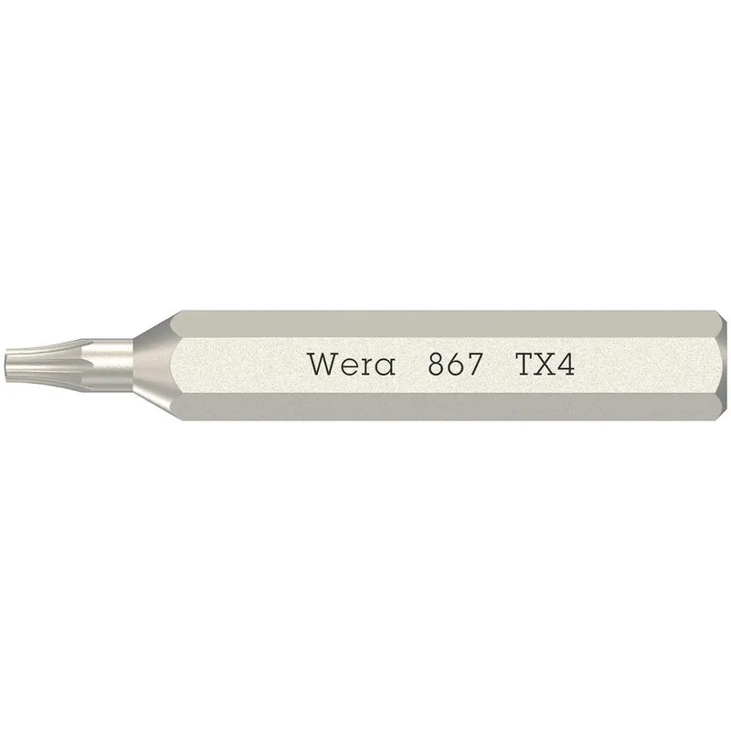 Wera 867/0 4mm Hex Drive Micro Torx Screwdriver Bits