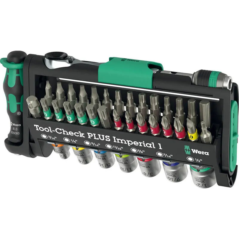 Wera Tool Check Plus 39 Piece Screwdriver and 1/4" Drive Socket Set Imperial