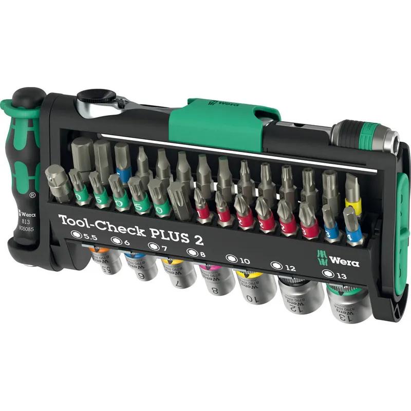 Wera Tool Check Plus 2 39 Piece Screwdriver and 1/4" Drive Hexagon Socket Set