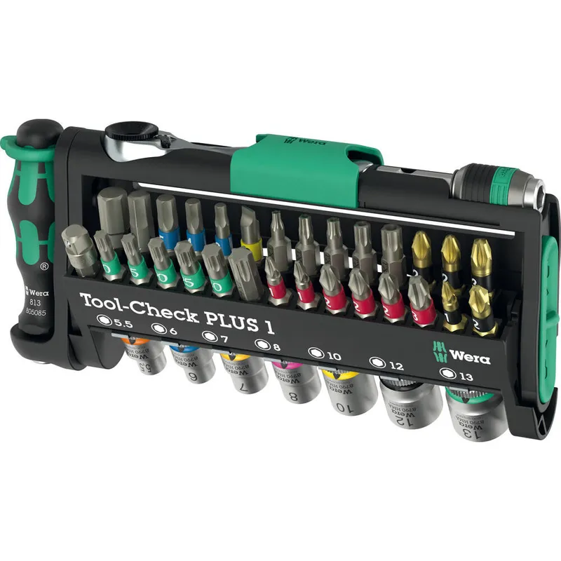 Wera Tool Check Plus 1 39 Piece Screwdriver and 1/4" Drive Hexagon Socket Set