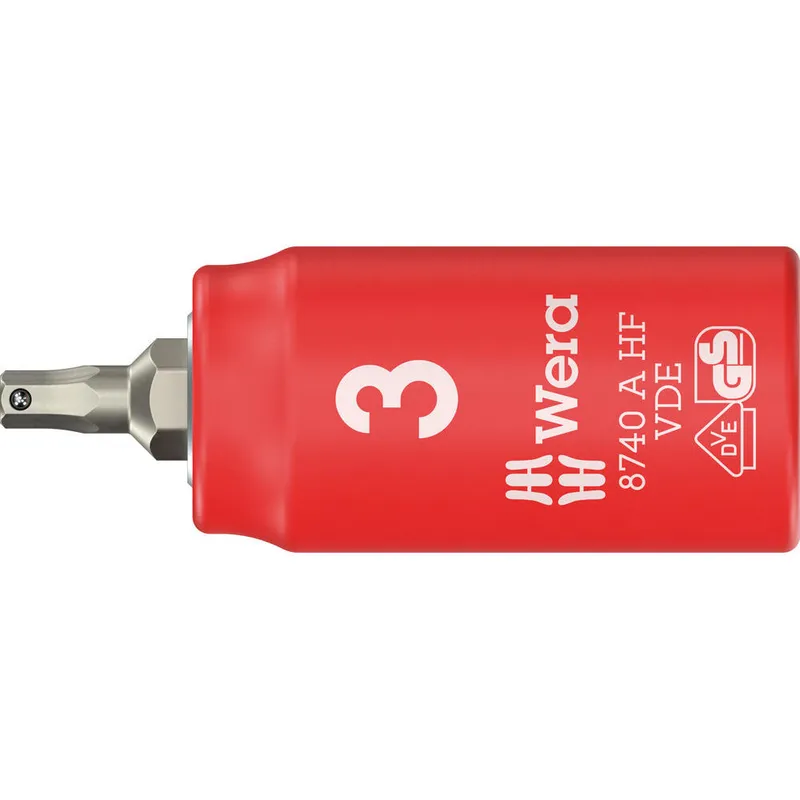 Wera 8740 A HF Zyklop VDE Insulated 1/4" Drive Hexagon Bit Socket