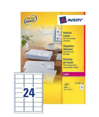 Avery L7159-250 addressing label White Self-adhesive label