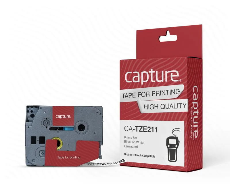 Capture CA-TZE211 label-making tape Black on white