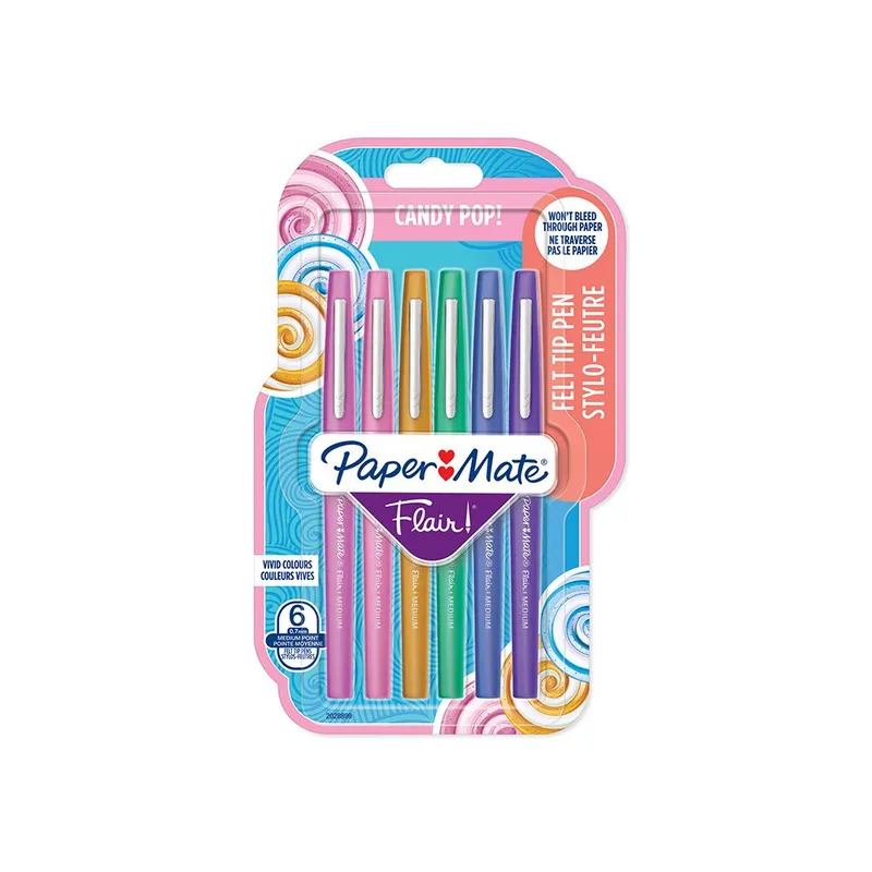 Papermate Flair felt pen Medium Multicolour 6 pc(s)